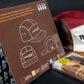 "imagine that" 5ive Panel Hat along side a cassette and packaging box with hat diagram and color code.