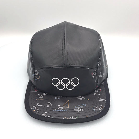 Olympic 5 Panel Hat Collection Backpack Black "Upcycling"