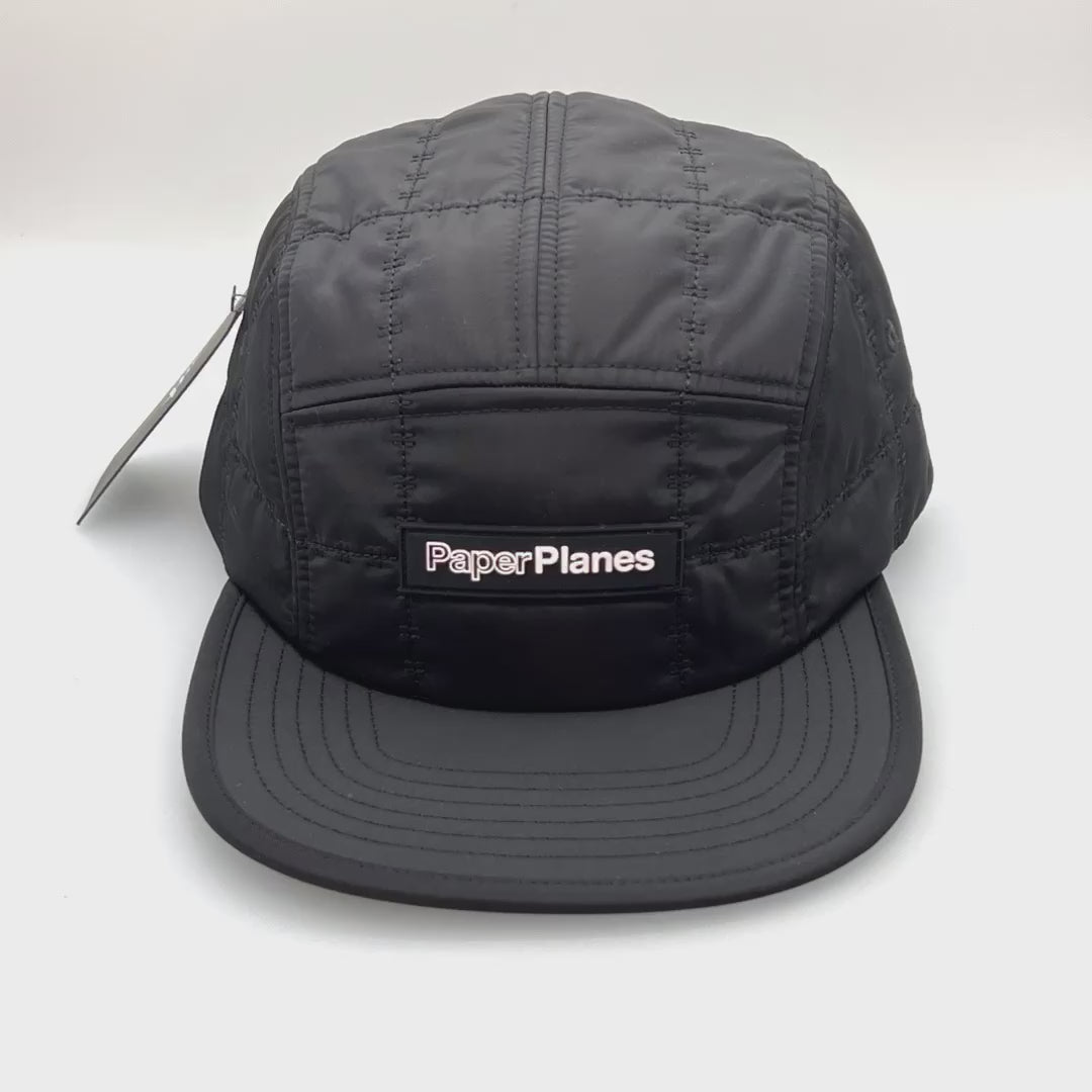 Paper Plane Black 5 Panel Hat – 5ive Panel